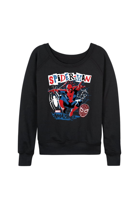 Spider-Man - Punk Poster Style - Ladies French Terry Pullover Sweatshirt