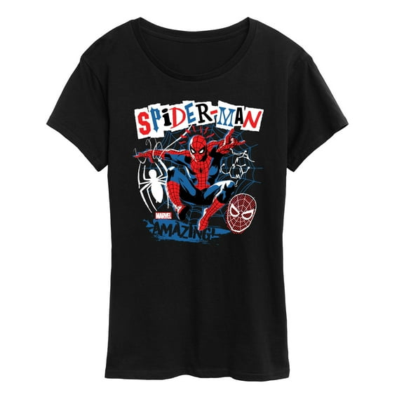 Marvel Spider-Man - Punk Poster Style - Ladies Short Sleeve Graphic T-Shirt