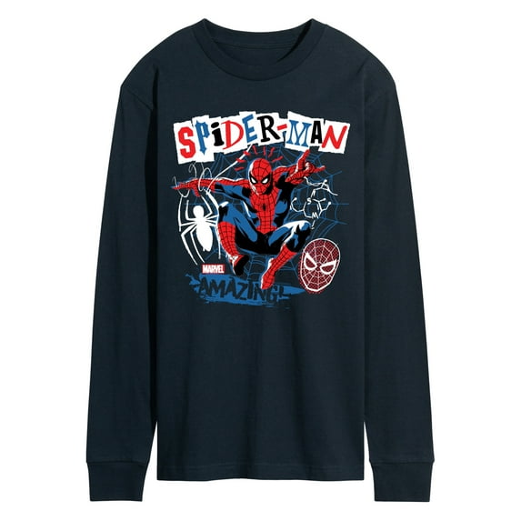 Marvel Spider-Man - Punk Poster Style - Men's Long Sleeve Graphic T-Shirt