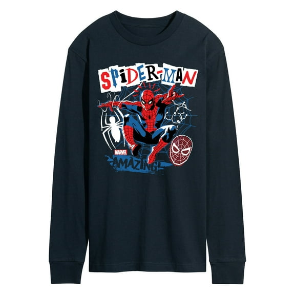 Marvel Spider-Man - Punk Poster Style - Men's Long Sleeve Graphic T-Shirt