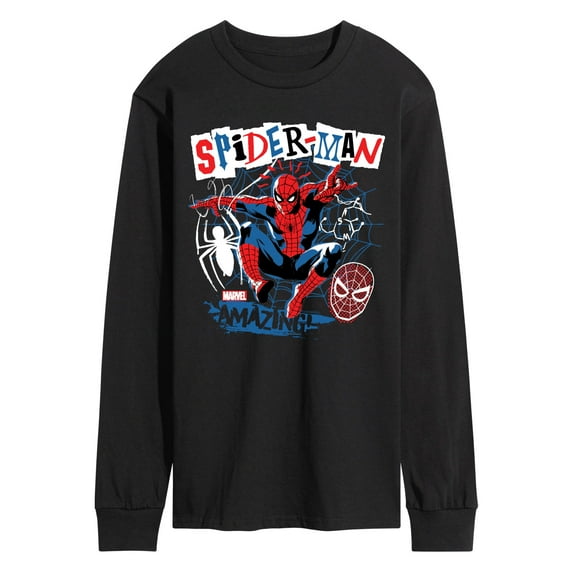 Marvel Spider-Man - Punk Poster Style - Men's Long Sleeve Graphic T-Shirt