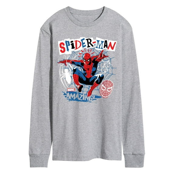 Marvel Spider-Man - Punk Poster Style - Men's Long Sleeve Graphic T-Shirt