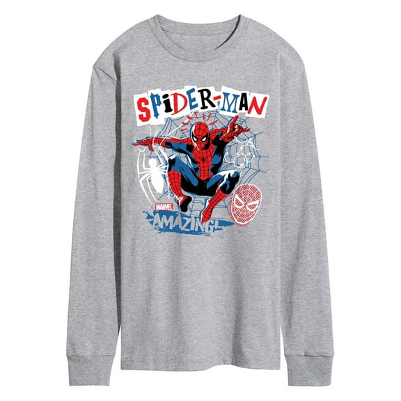 Marvel Spider-Man - Punk Poster Style - Men's Long Sleeve Graphic T-Shirt