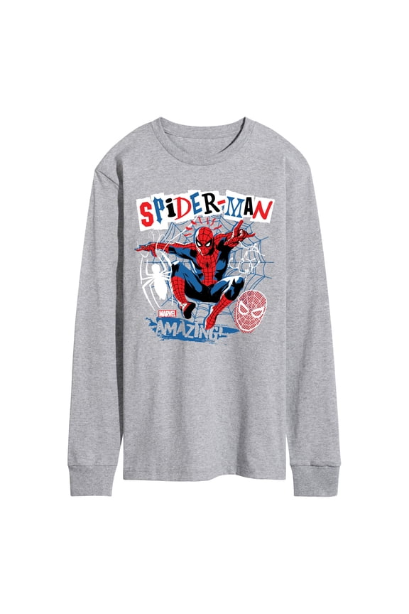 Spider-Man - Punk Poster Style - Men's Long Sleeve Graphic T-Shirt