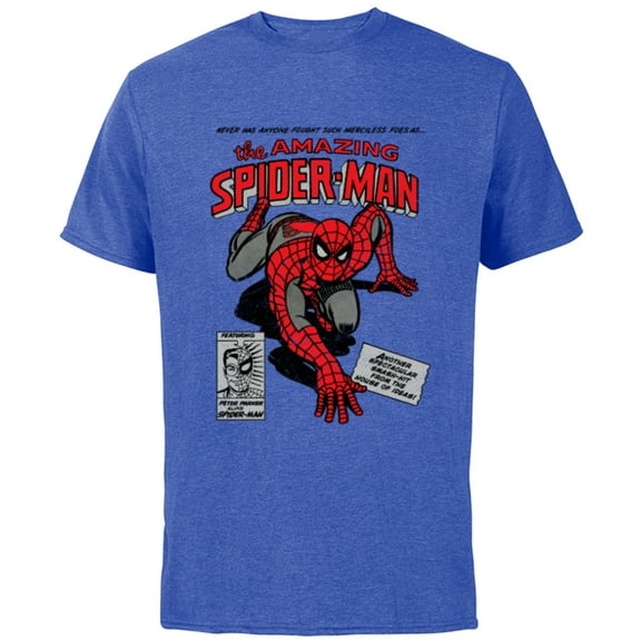Marvel Spider-Man Retro Comic - Short Sleeve Cotton T-Shirt for Adults -Customized-Royal Heather