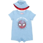 Marvel Spider-Man Romper and Bucket Sun Hat Newborn to Infant