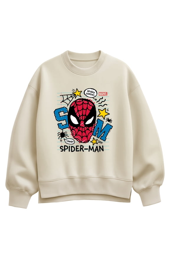 - Spider-Man Scribbled Notebook - Women's Oversized Fleece Crew Sweatshirt