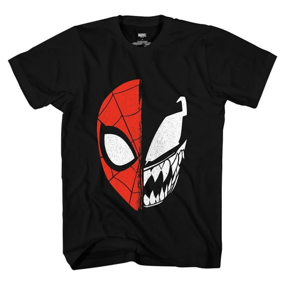 Marvel Spider-Man Shirt Boy's Venom Spider-Man Split Short Sleeve Tee