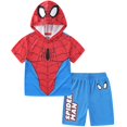 thumbnail image 1 of Marvel Spider-Man Short Sleeve Hooded T-Shirt and Short (Boys), 2 Piece Set, Sizes 2T-12, 1 of 7
