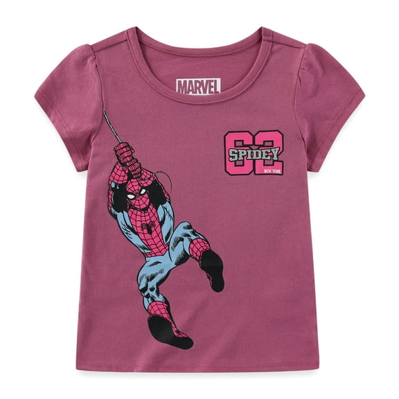 Marvel Spider-Man Short Sleeve T-Shirt (Girls), Sizes 4-6X