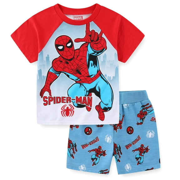 Marvel Spider-Man Short Sleeve T-Shirt and French Terry Shorts Set (Boys), 2 Piece Set, Sizes 2T-7