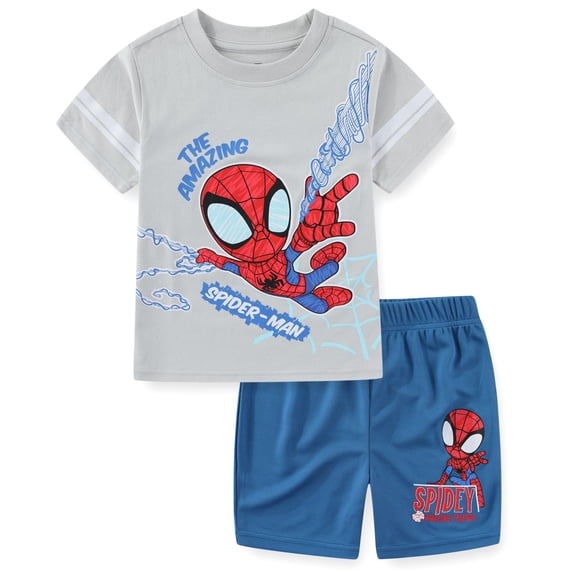 Marvel Spider-Man Short Sleeve T-Shirt and Mesh Short Set (Boys), 2 Piece Set, Sizes 2T-7