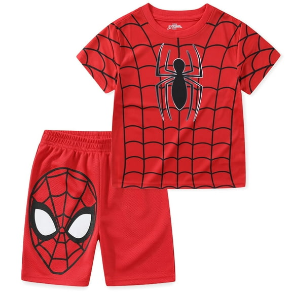 Marvel Spider-Man Short Sleeve T-Shirt and Shorts (Boys), 2 Piece Set, Sizes 2T-12