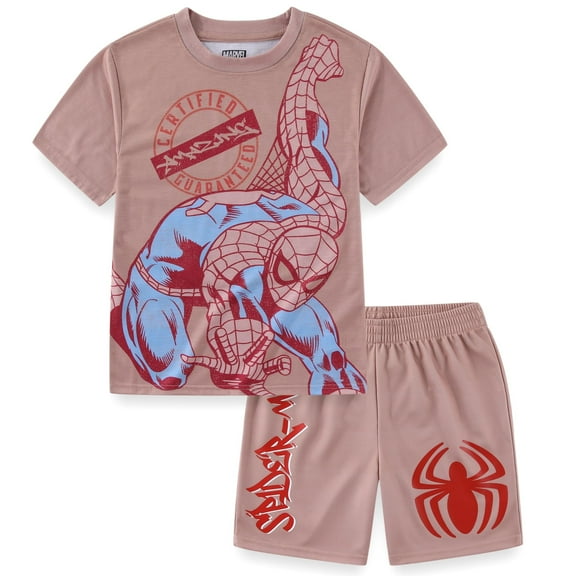 Marvel Spider-Man Short Sleeve T-Shirt and Shorts (Boys), 2 Piece Set, Sizes 8-16