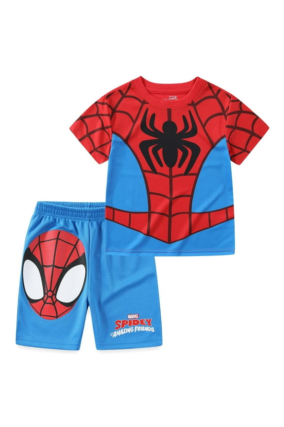 Spider-Man Short Sleeve T-Shirt and Shorts Set (Boys), 2 Piece Set, Sizes 2T-5