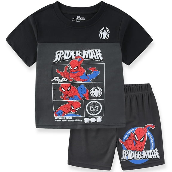 Marvel Spider-Man Short Sleeve T-Shirt and Shorts Set (Boys), 2 Piece Set, Sizes 4-12