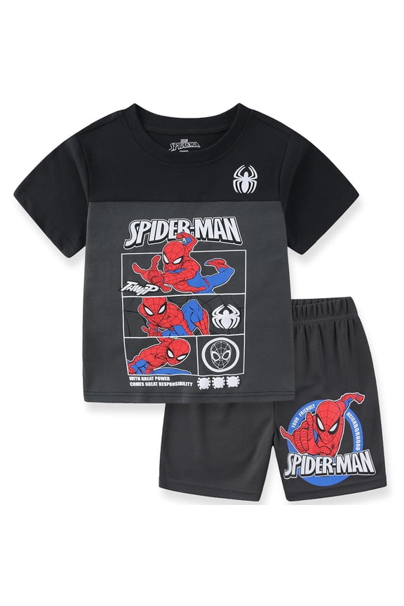 Spider-Man Short Sleeve T-Shirt and Shorts Set (Boys), 2 Piece Set, Sizes 4-12