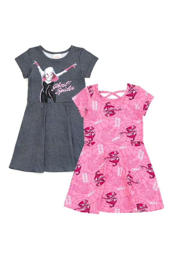 Spider-Man Spider-Gwen Ghost Spider 2 Pack Skater Dresses Toddler to Big Kid
