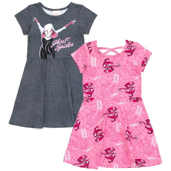 Marvel Spider-Man Spider-Gwen Ghost Spider 2 Pack Skater Dresses Toddler to Big Kid