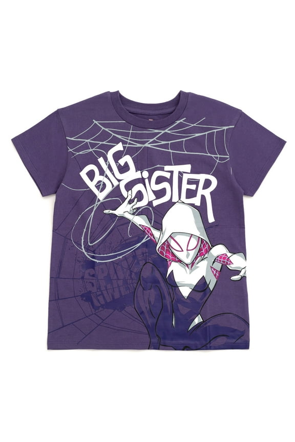 Spider-Man Spider-Gwen Ghost Spider Drop Shoulder T-Shirt Toddler to Big Kid