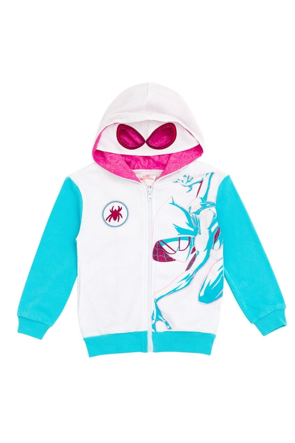 Spider-Man Spider-Gwen Ghost Spider Fleece Zip Up Cosplay Hoodie Toddler to Big Kid