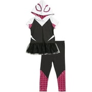 Marvel Spider-Man Spider-Gwen Ghost Spider Little Girls Cosplay T-Shirt and Leggings Outfit Set Toddler to Big Kid