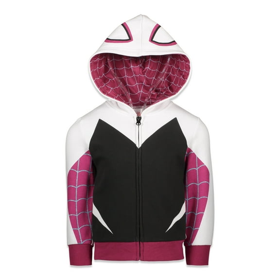 Marvel Spider-Man Spider-Gwen Ghost Spider Little Girls Fleece Zip Up Hoodie