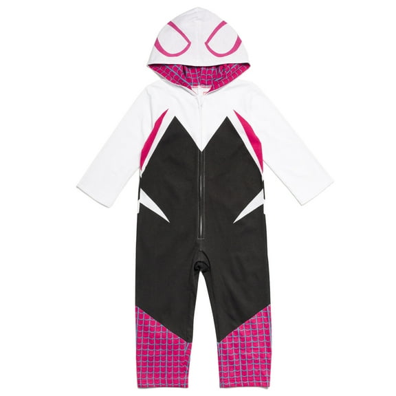 Marvel Spider-Man Spider-Gwen Ghost Spider Little Girls Zip Up Cosplay Coverall Newborn to Little Kid