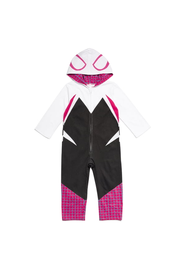 Spider-Man Little Girls' Cosplay Hooded One Piece White Ghost