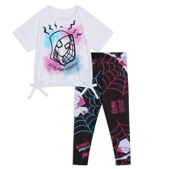 Marvel Spider-Man Spider-Gwen Ghost Spider T-Shirt and Leggings Outfit Set Toddler to Little Kid