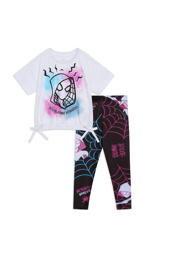 Spider-Man Spider-Gwen Ghost Spider T-Shirt and Leggings Outfit Set Toddler to Little Kid