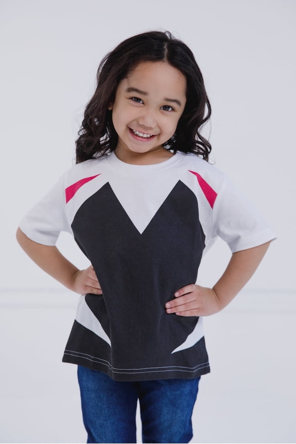 Spider-Verse Toddler Girls' Cosplay Short Sleeve T-Shirt Classic Ghost Spider