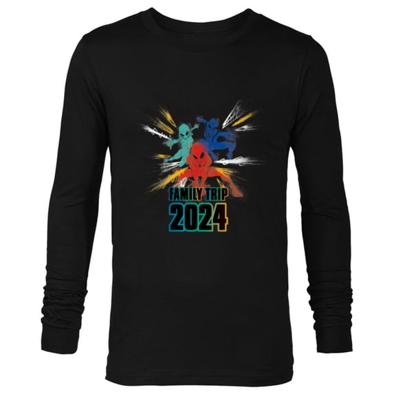 Marvel Spider-Man Spider-Gwen Miles Morales Family Trip 2024 - Long Sleeve T-Shirt for Men - Customized-Black