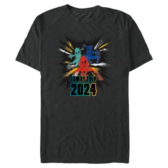 Marvel Spider-Man Spider-Gwen Miles Morales Family Trip 2024 - Short Sleeve Blended T-Shirt for Adults - Customized-Dark Heather