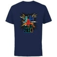 thumbnail image 1 of Marvel Spider-Man Spider-Gwen Miles Morales Family Trip 2024 - Short Sleeve Cotton T-Shirt for Adults - Customized-Navy, 1 of 5