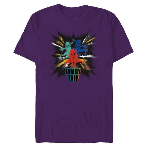 Marvel Spider-Man Spider-Gwen Miles Morales Family Trip - Short Sleeve Blended T-Shirt for Adults - Customized-Purple