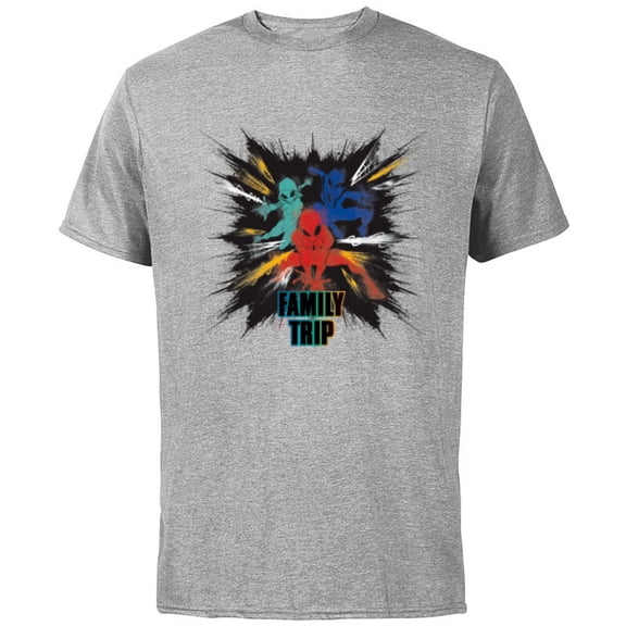 Marvel Spider-Man Spider-Gwen Miles Morales Family Trip - Short Sleeve Cotton T-Shirt for Adults - Customized-Athletic Heather