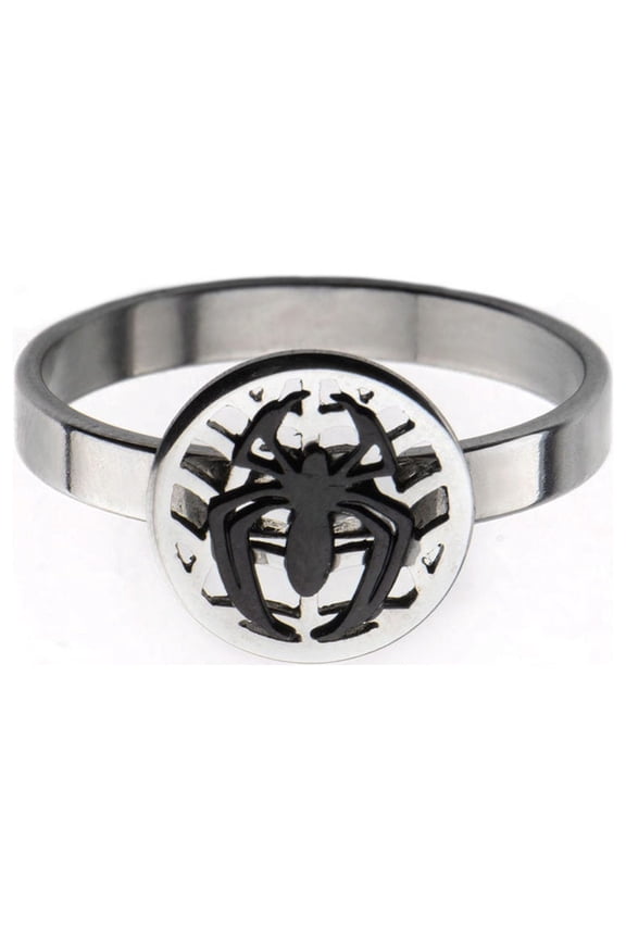 Marvel Spider-Man Spider On Web Stainless Steel Ring | 7
