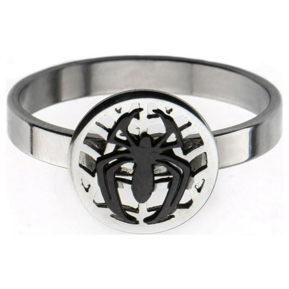 Marvel Spider-Man Spider On Web Stainless Steel Ring | 8