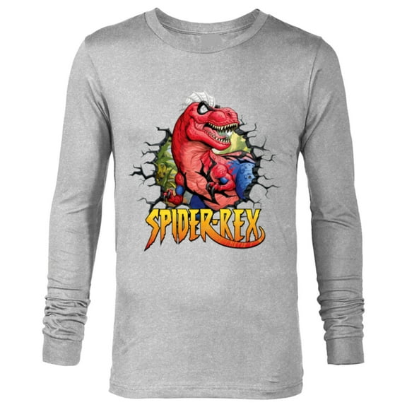 Marvel Spider-Man Spider-Rex Breaking Through - Long Sleeve T-Shirt for Men - Customized-Athletic Heather