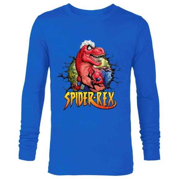Marvel Spider-Man Spider-Rex Breaking Through - Long Sleeve T-Shirt for Men - Customized-Navy