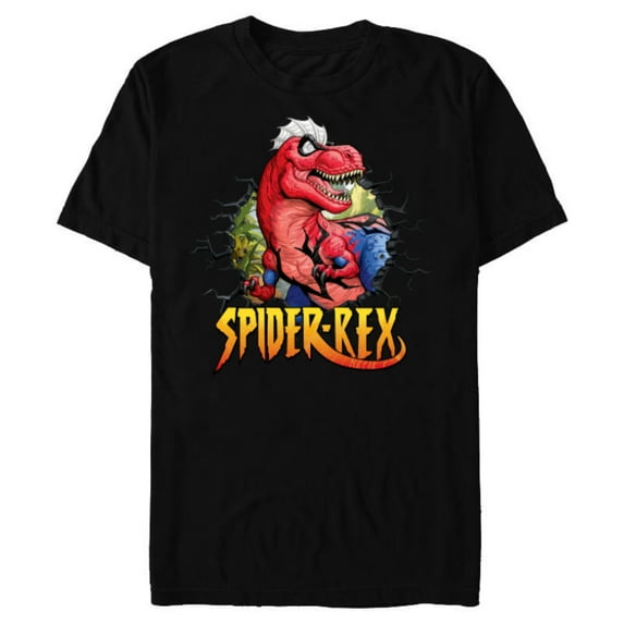 Marvel Spider-Man Spider-Rex Breaking Through - Short Sleeve Blended T-Shirt for Adults - Customized-Black
