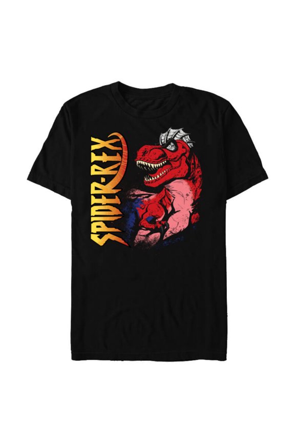 Spider-Man Spider-Rex Comic Style - Short Sleeve Blended T-Shirt for Adults - Customized-Black