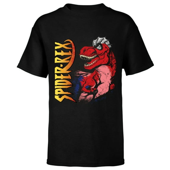 Marvel Spider-Man Spider-Rex Comic Style - Short Sleeve T-Shirt for Kids - Customized-Black