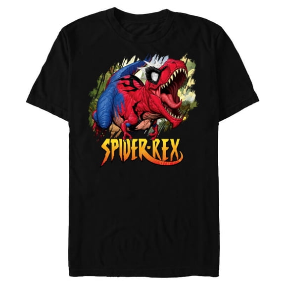 Marvel Spider-Man Spider-Rex Rip and Roar - Short Sleeve Blended T-Shirt for Adults - Customized-Black