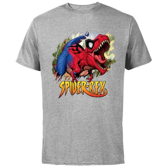 Marvel Spider-Man Spider-Rex Rip and Roar - Short Sleeve Cotton T-Shirt for Adults - Customized-Athletic Heather