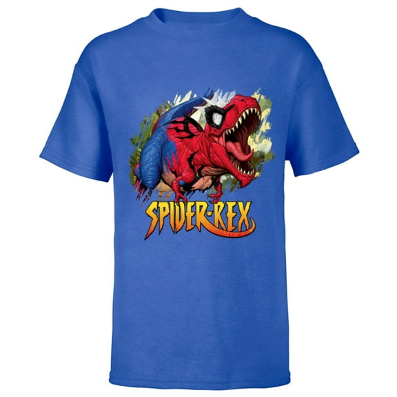 Marvel Spider-Man Spider-Rex Rip and Roar - Short Sleeve T-Shirt for Kids - Customized-Royal