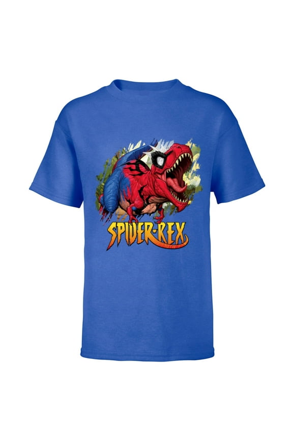 Spider-Man Spider-Rex Rip and Roar - Short Sleeve T-Shirt for Kids - Customized-Royal