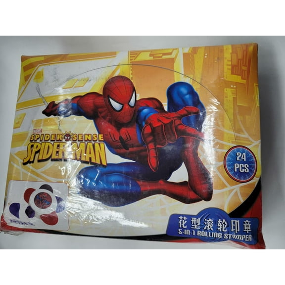 Marvel Spider-Man Spider Sense 5-In-1 Rolling Stamper 24 Piece Set