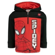 Marvel Spider-Man Spider-Verse Avengers Venom Iron Man Thor Fleece Half Zip Hoodie Toddler to Big Kid